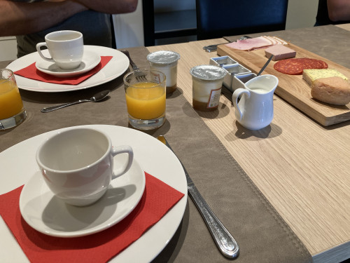 A well-laid breakfast table